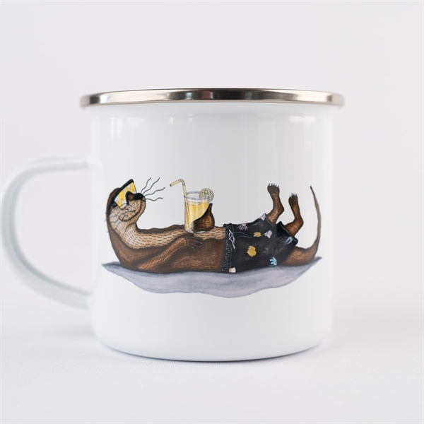 Lakor An Otter Vacation Enamel Mug